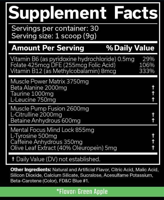 The Shadow! Pre-Workout - 9 grams - Nutra Best Europe