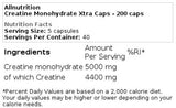 Creatine Monohydrate Xtra Caps 200 capsules - Nutra Best Europe