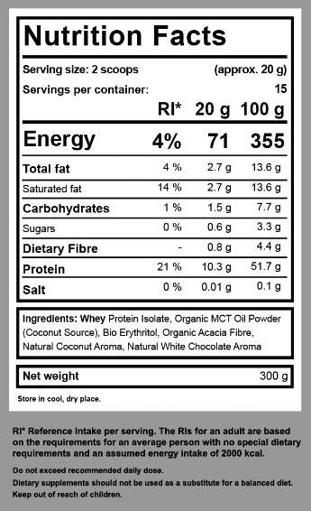 Keto Whey Isolate + MCT - 800 gramm