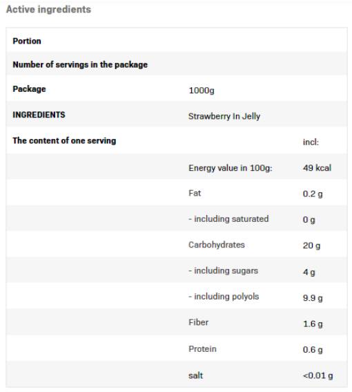 Frulove in Jelly | Strawberry - 1000 grams - Nutra Best Europe