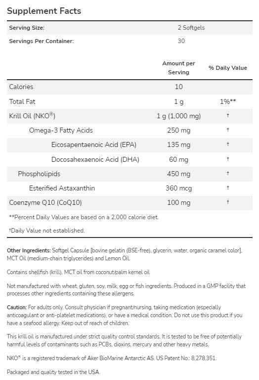 Krill & CoQ10 | Kiváló szív- és érrendszeri kombináció - 60 gélkapszula