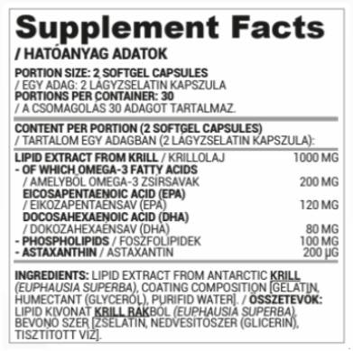 Krill olaj 500 mg - 60 lágyzselé