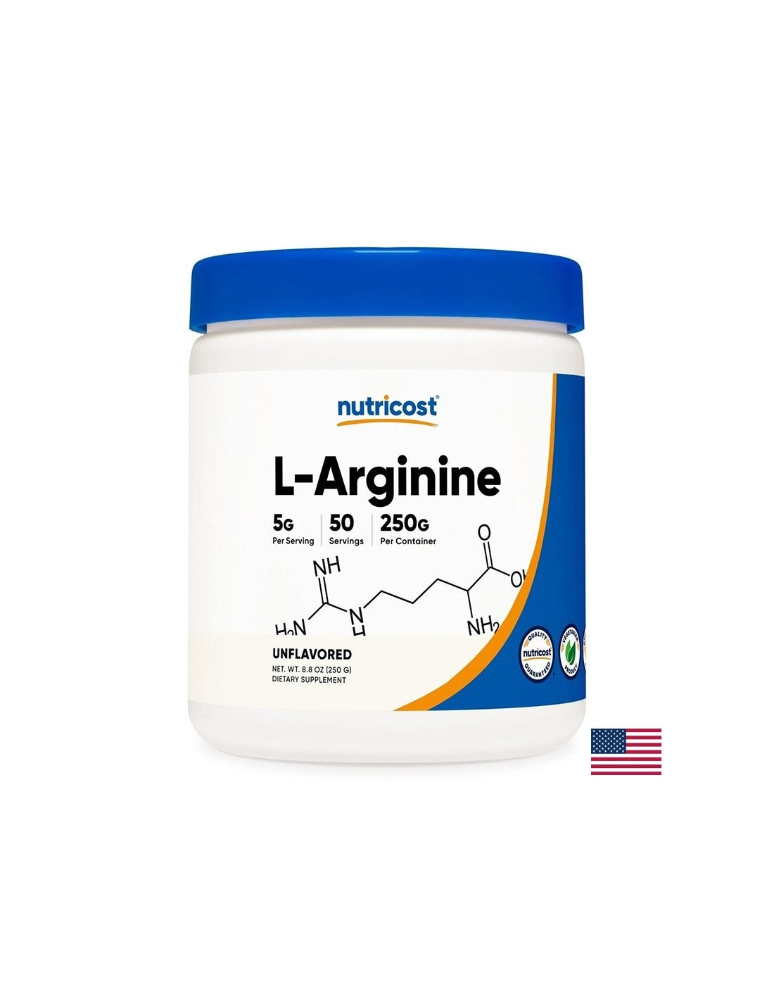 Energia és izomtömeg - L-arginin, 5000 mg x 250 g, por