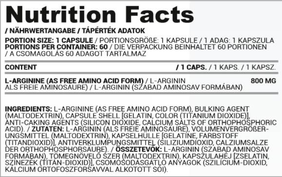 L-arginin 800 mg - 60 kapszula