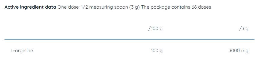 L-arginin por | 100% tisztaság - 200 gramm