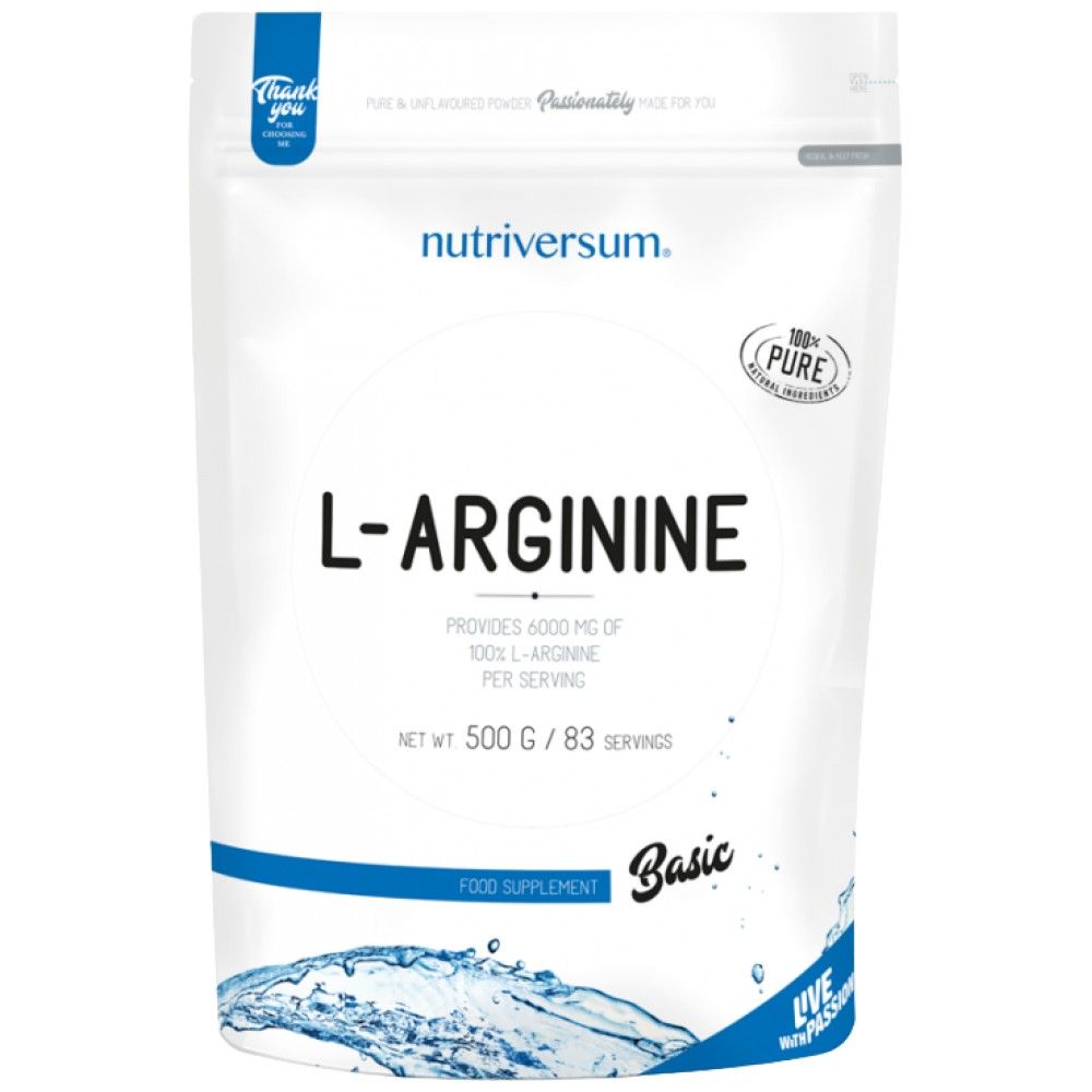 L-arginin por | 100% tisztaság - 500 gramm