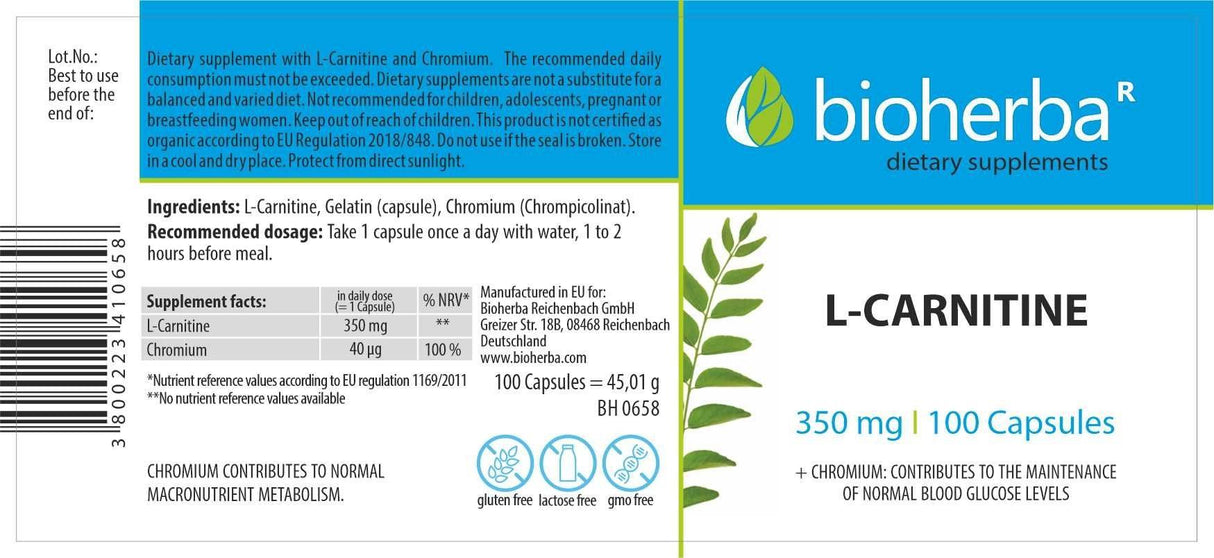 L-karnitin 570 mg - 100 kapszula