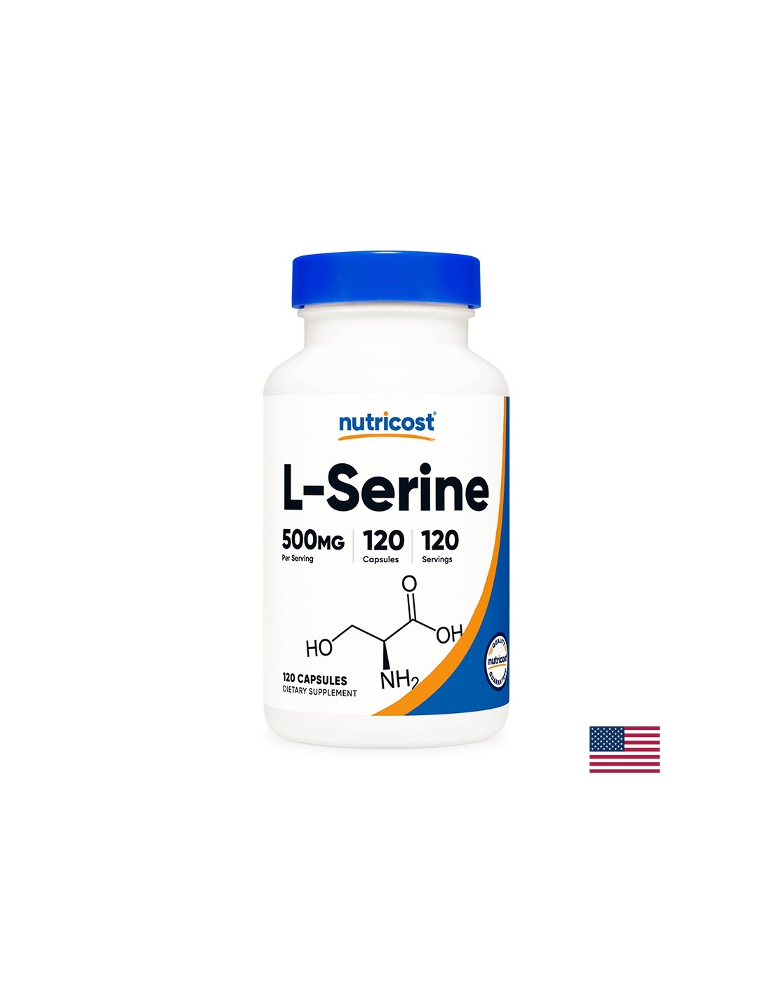 Memória és koncentráció - L-szerin, 500 mg/120 kapszula <tc>Nutricost</tc>