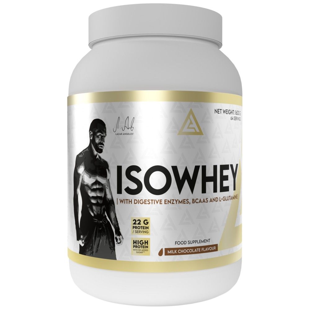 IsoWhey | Whey Protein Isolate with Digestive Enzymes, BCAA & Glutamine - 1600 grams - Nutra Best Europe