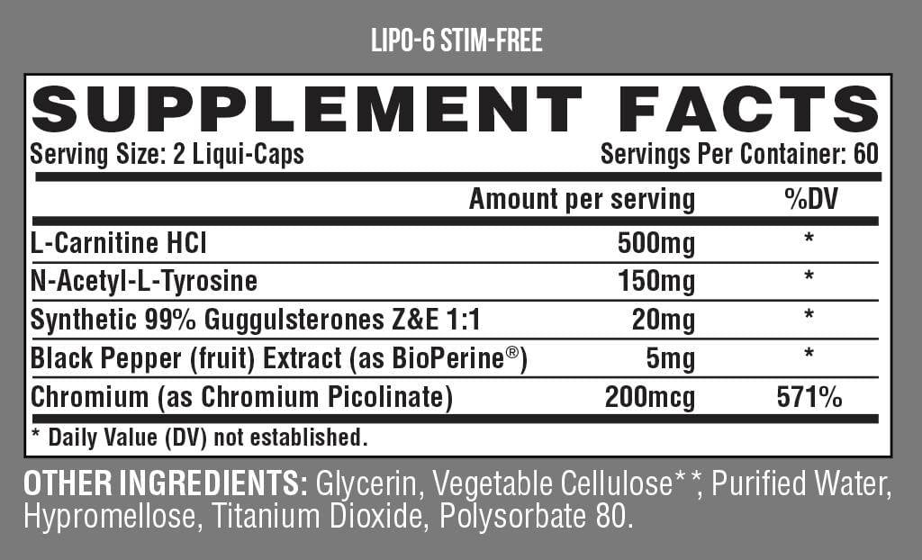 Lipo-6 Stim Free 120 capsules - Nutra Best Europe