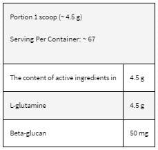 LevroSHIELD/Glutamin + Béta-glükán - 300 gramm