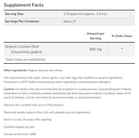 Édesgyökér Glicerit cseppek | Tanúsított bio - 59 ml