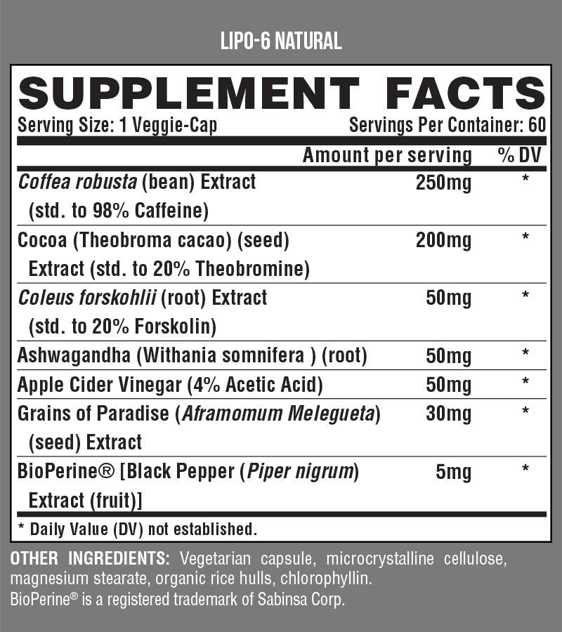 Lipo 6 Natural/Növényi alapú 60 kapszula