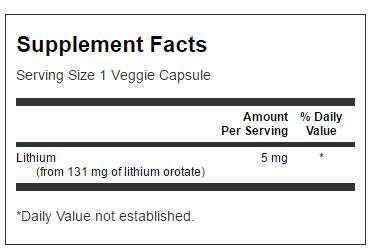 Lithium Orotate 5 mg 60 kapszula
