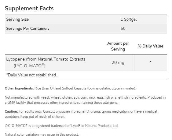Likopin 20 mg | LYC-O-MATO® - 50 gél kapszula