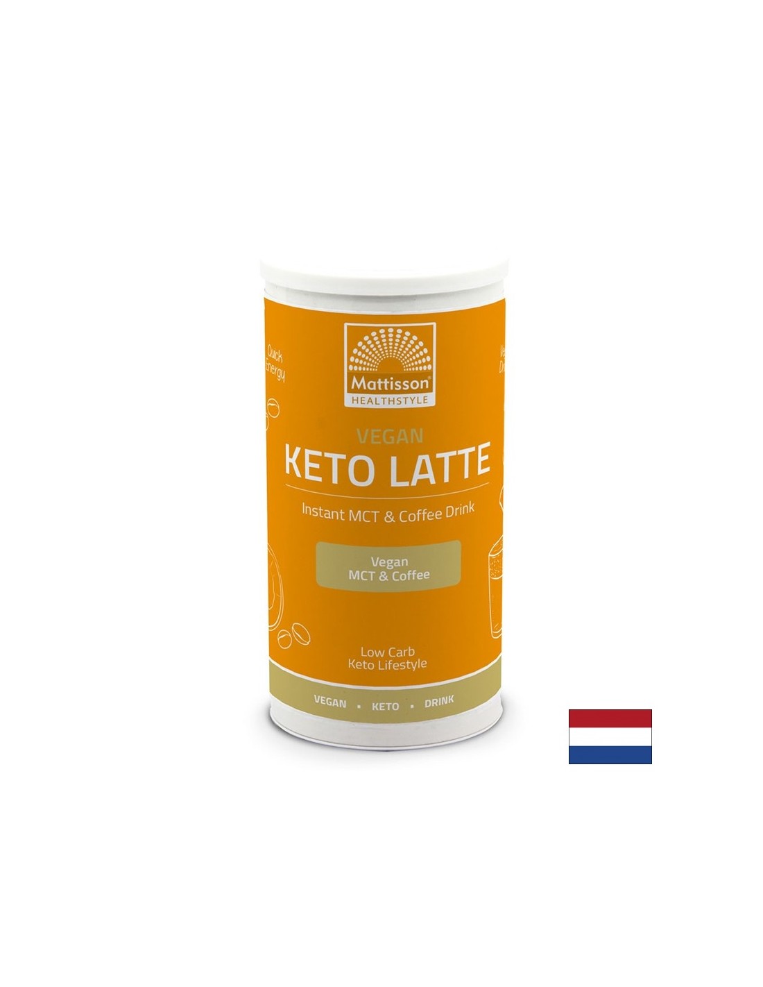 Vegán Keto Latte - Instant ital kávéval és MCT olajokkal, mandulaízzel, 200g <tc>Mattisson Healthstyle</tc>