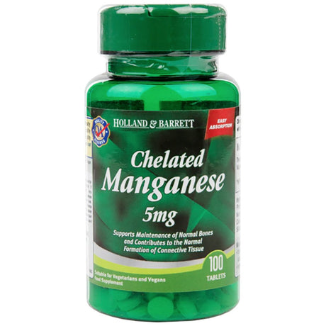 Chelated Manganese 5 mg 100 Tablets - Nutra Best Europe
