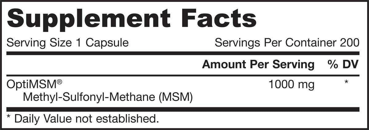 MSM kén 1000 mg - 200 kapszula