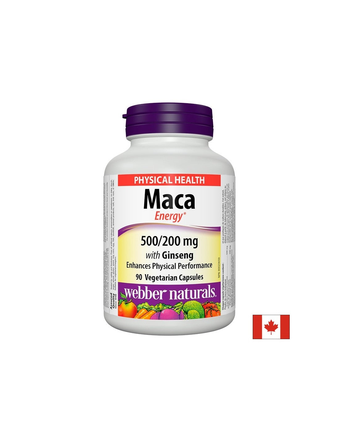 Maca Energy ginzenggel - Maca és koreai ginzeng, 90 kapszula <tc>Webber Naturals</tc>