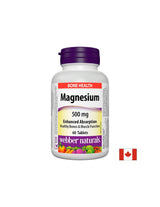 Magnézium 500 mg x 60 tabletta optimális felszívódással <tc>Webber Naturals</tc>