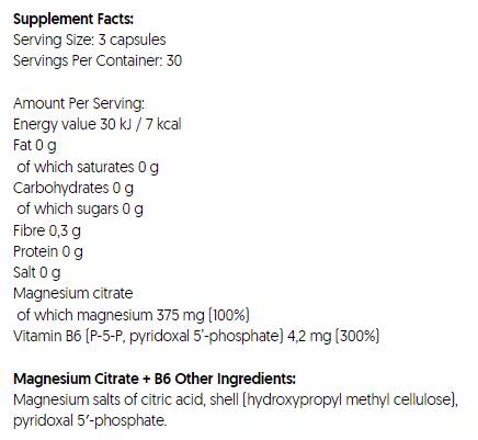 Magnézium-citrát 375 mg + B6 | P-5-P - 90 kapszula