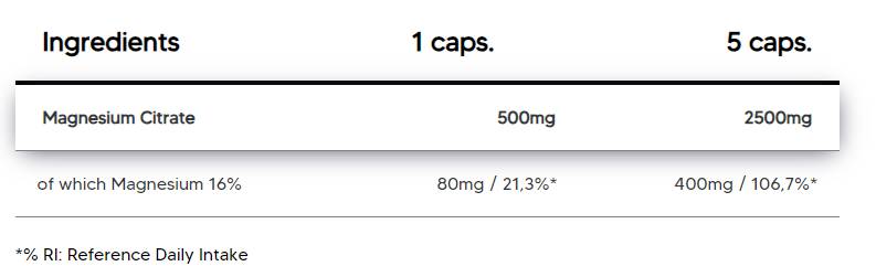Magnézium-citrát 500 mg - 150 kapszula