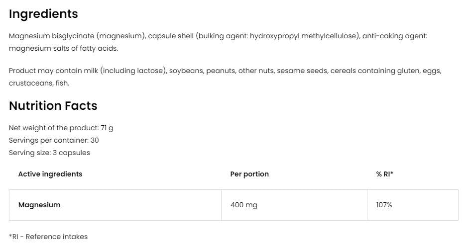 Magnézium-glicinát | 400 mg Magnézium-biszglicinát adag 90 kapszula