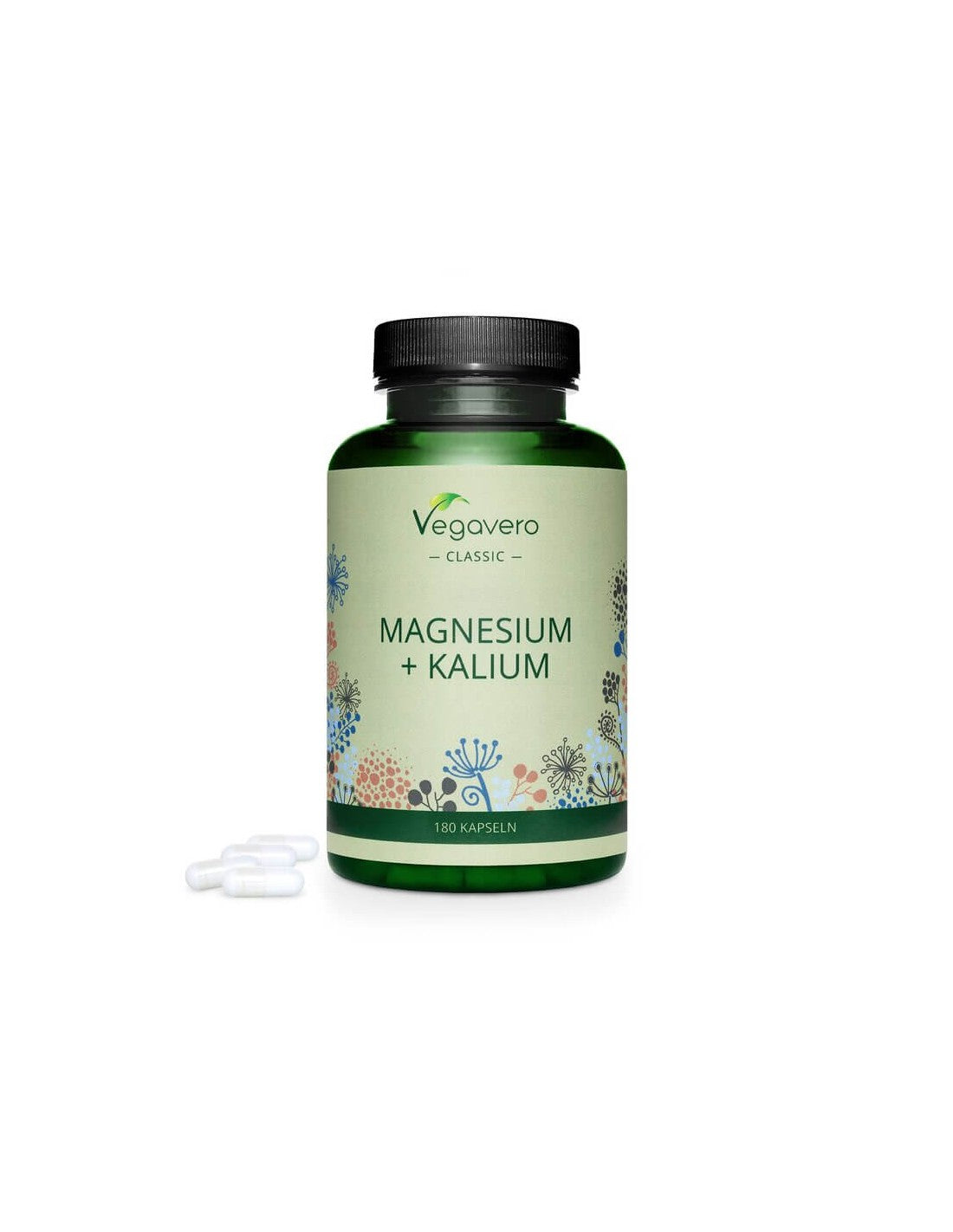 Magnézium + kálium, 180 kapszula, 100% vegán <tc>Vegavero</tc>