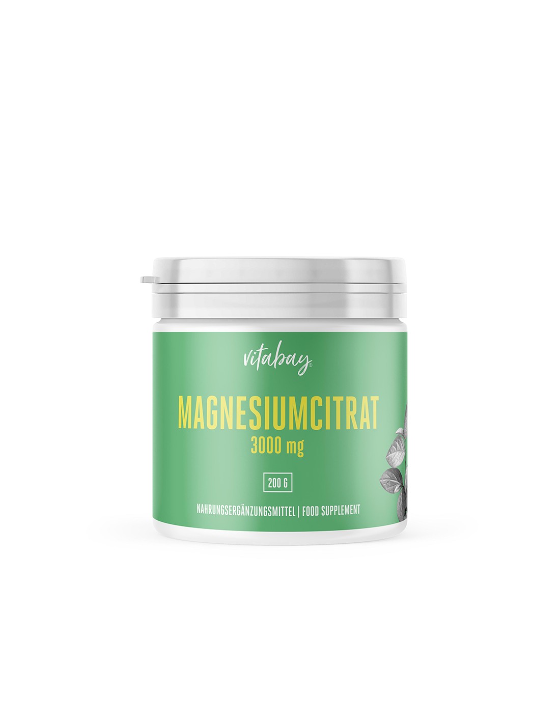 Magnesiumcitrat - Magnézium-citrát por, 100% vegán, 200g <tc>Vitabay</tc>