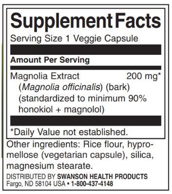 Magnólia kivonat 200 mg | Szabványosított - 30 kapszula
