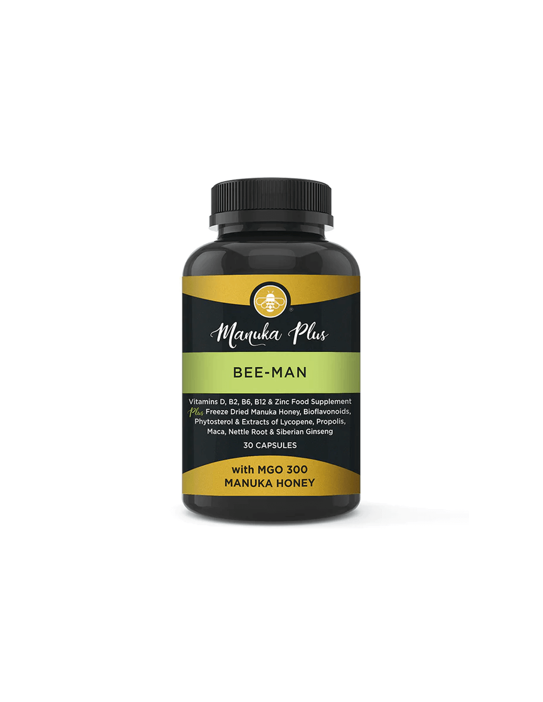 Manuka Plus Bee Man MGO 300 - Manuka Honey - Férfi formula manuka mézzel MGO 300, 30 kapszula
