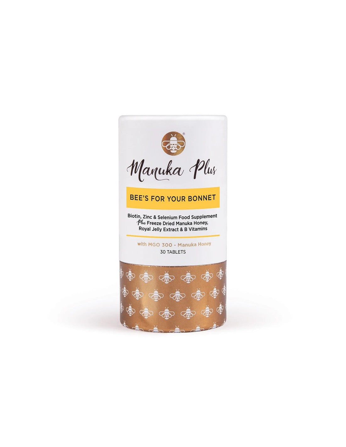 Manuka Plus® Bee`s For Your Bonnet/ Formula hajra, bőrre és körmökre mézzel a Manuka MGO-tól 300 x 30 tabletta