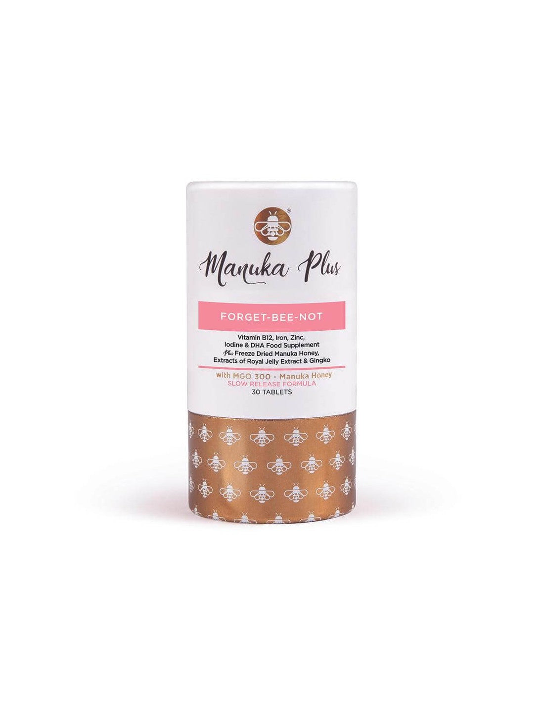 Manuka Plus® Forget-Bee-Not/Erős memória formula Manuka mézzel, MGO 300, 30 tabletta