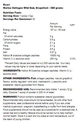Tengeri kollagén | Naticol® bioaktív kollagén peptidek vadon élő atlanti tőkehalból - 360 gramm