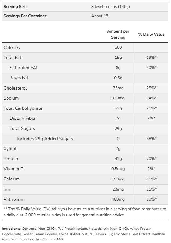 Mass Gainer por | High Protein Gainer - 2495 gramm
