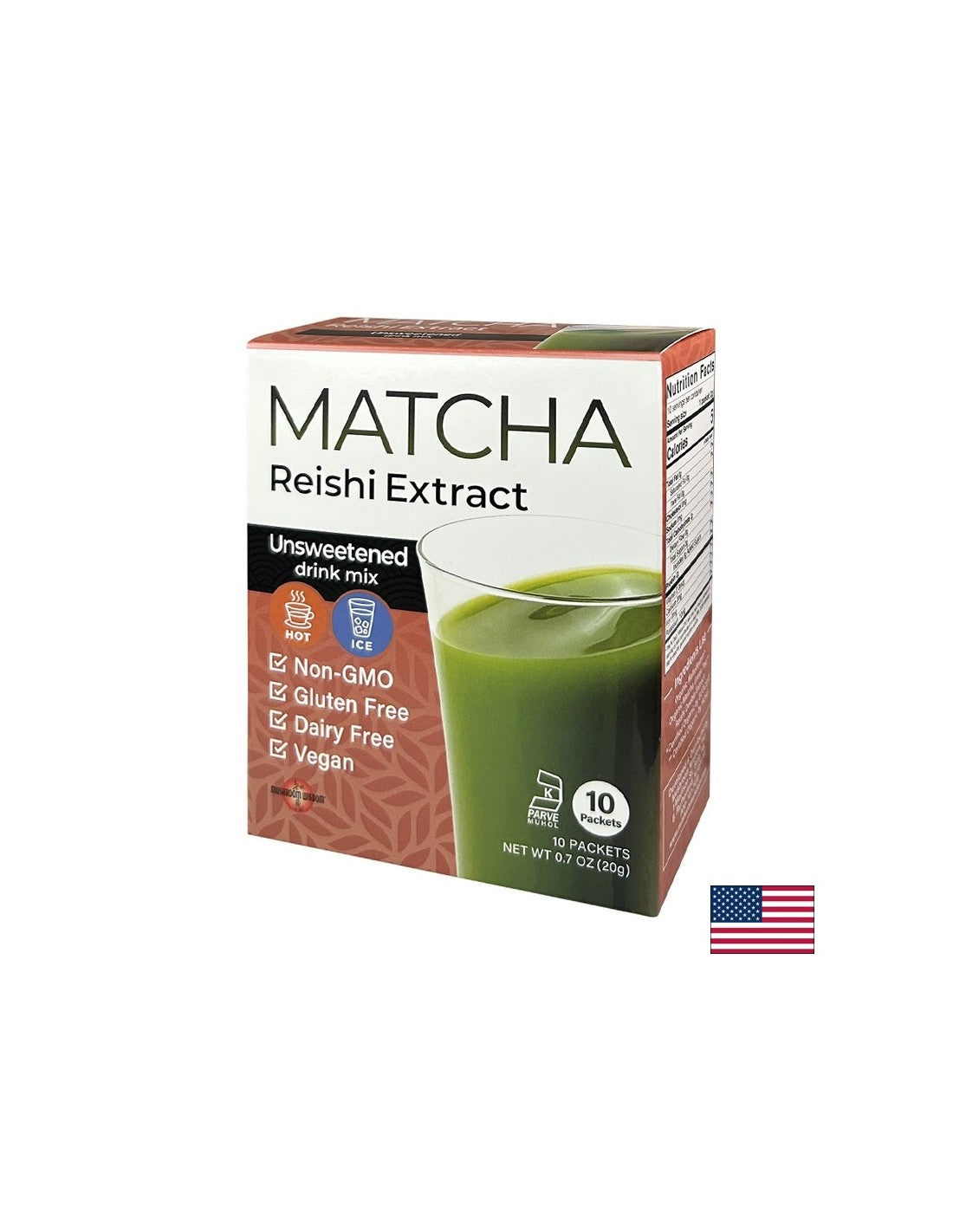 Matcha Reishi gomba kivonattal, 10 tasak
