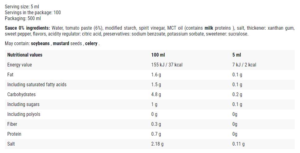 Mayo - Ketchup/0 kalóriás szósz - 500 ml