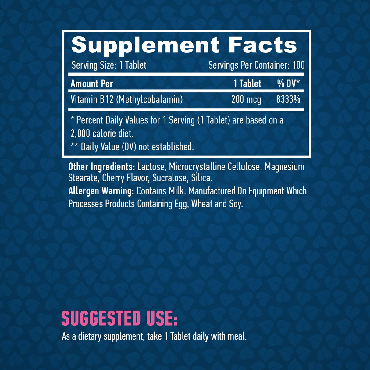 Methyl B-12/200mcg/100 Tab.