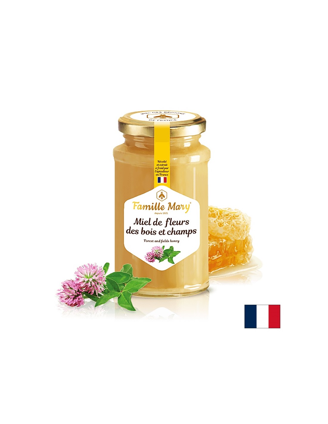 Miel de fleurs des bois et champs /Mézes csokor mezei és erdei virágokból és gyógynövényekből, 360 g Famille Mary