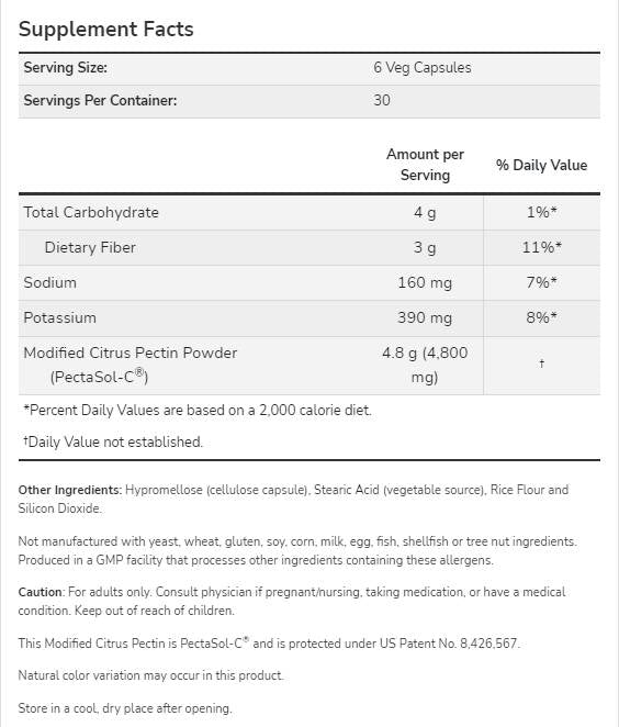 Módosított citruspektin 800 mg | PectaSol-C® - 180 kapszula