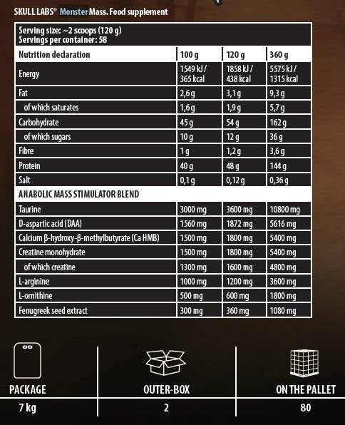 Monster Mass/High Protein Gainer - 7000 gramm
