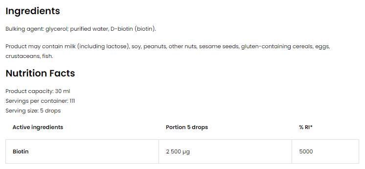 Biotin 2500 mcg Drops 30 ml - Nutra Best Europe