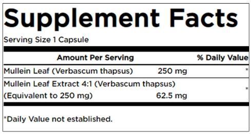 Mullein levél kivonat 312,5 mg - 60 kapszula