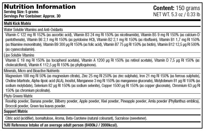 Multi Kick/Következő generációs egészségügyi formula - 150 gramm