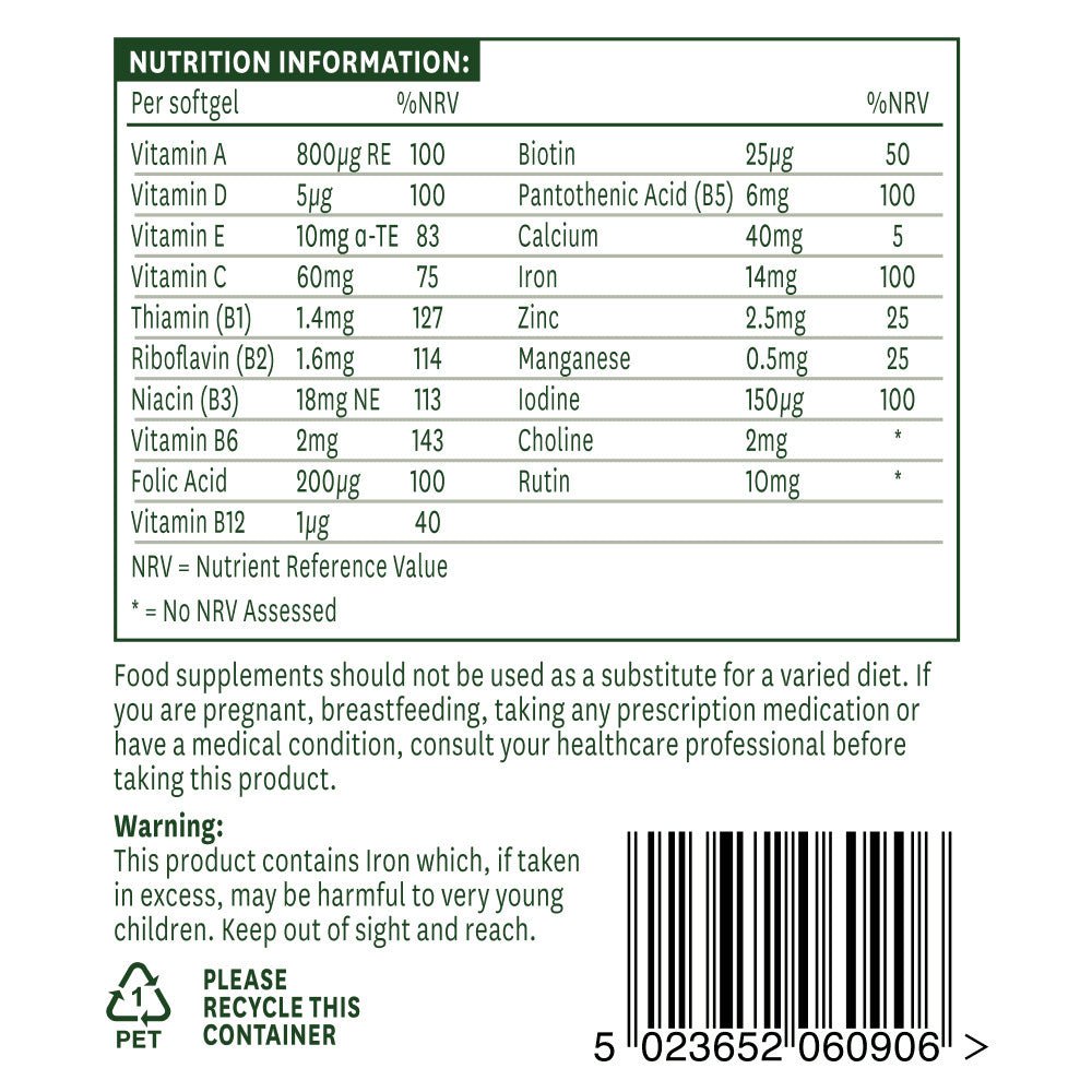 Multivitaminok & Ásványi anyagok (multivitaminok) & Ásványi anyagok) 90 lágyzselatin kapszula NaturesAid