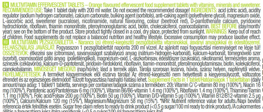 Multivitamin/20 pezsgőtabletta