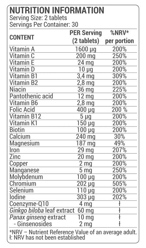 Multivitamin komplex - 60 tabletta