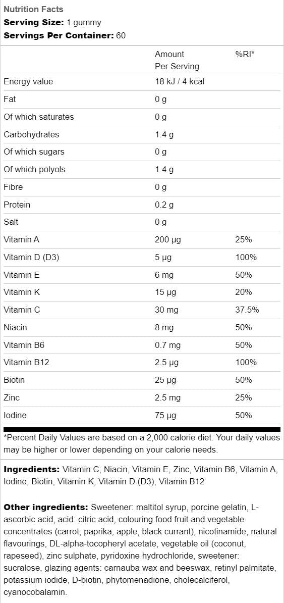 Multivitamin Gummies Kids | Cukormentes - 60 gumicukor