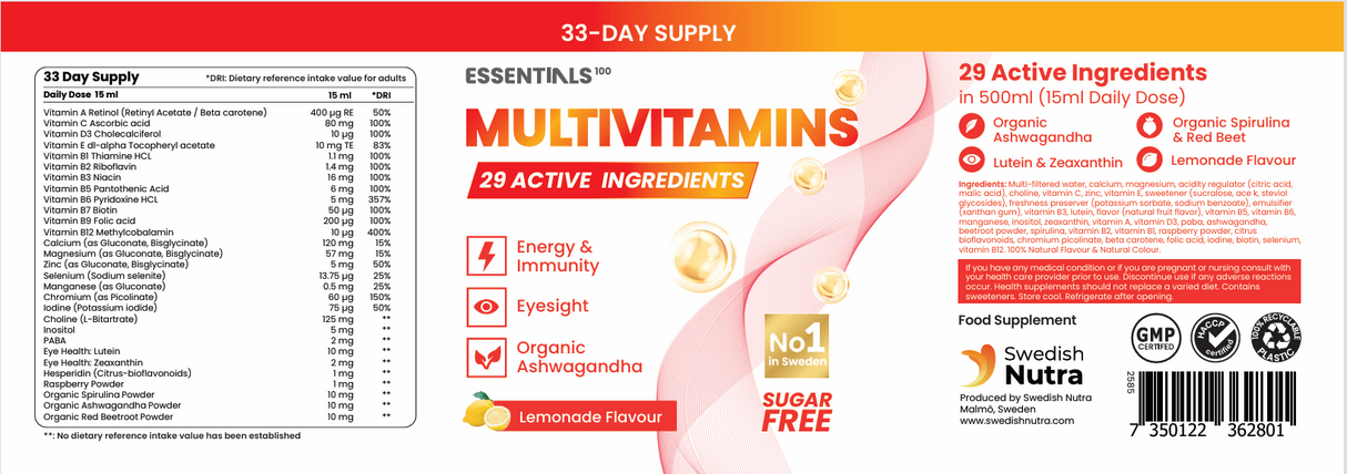 Multivitamins 29 active ingredients - 33 doses, 500 ml - Nutra Best Europe