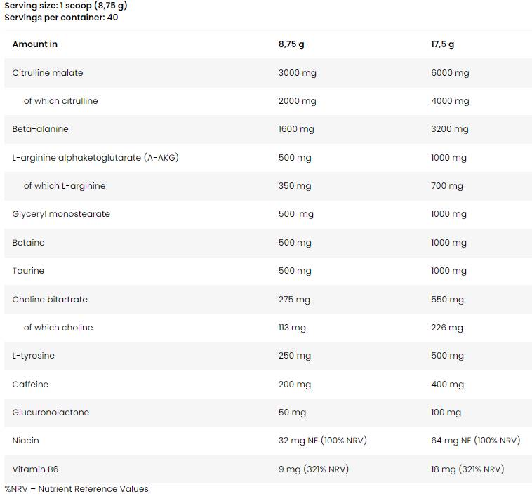 Muscle Pump Agresszió | Edzés előtti formula - 350 gramm